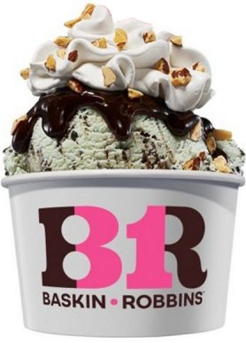 Ice cream sundae with whipped cream, toppings, and a cherry